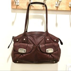 B. Makowsky Pebble Leather Hobo Satchel in EUC in Gorgeous Chestnut Color.
